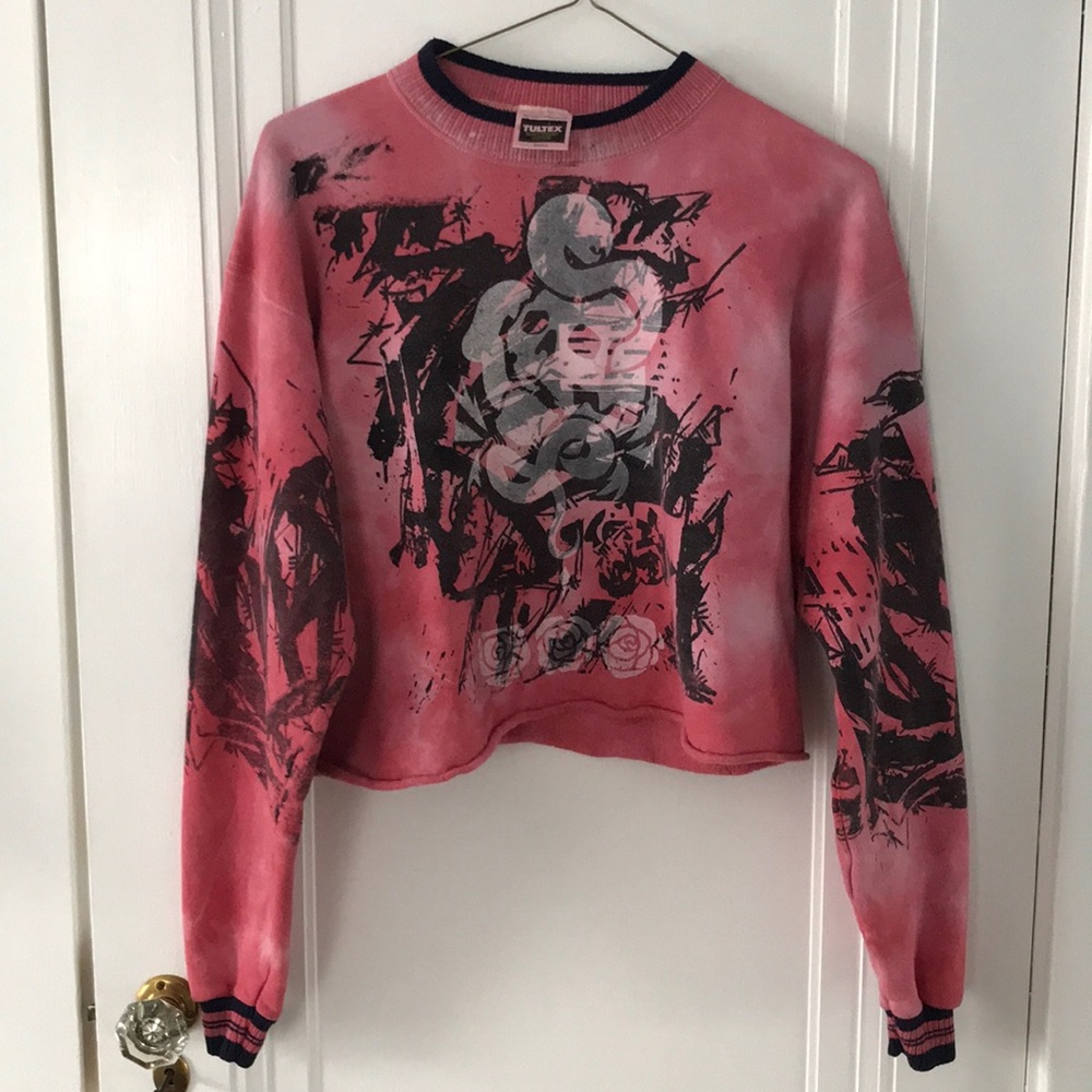 Custom made reworked cropped sweatshirt